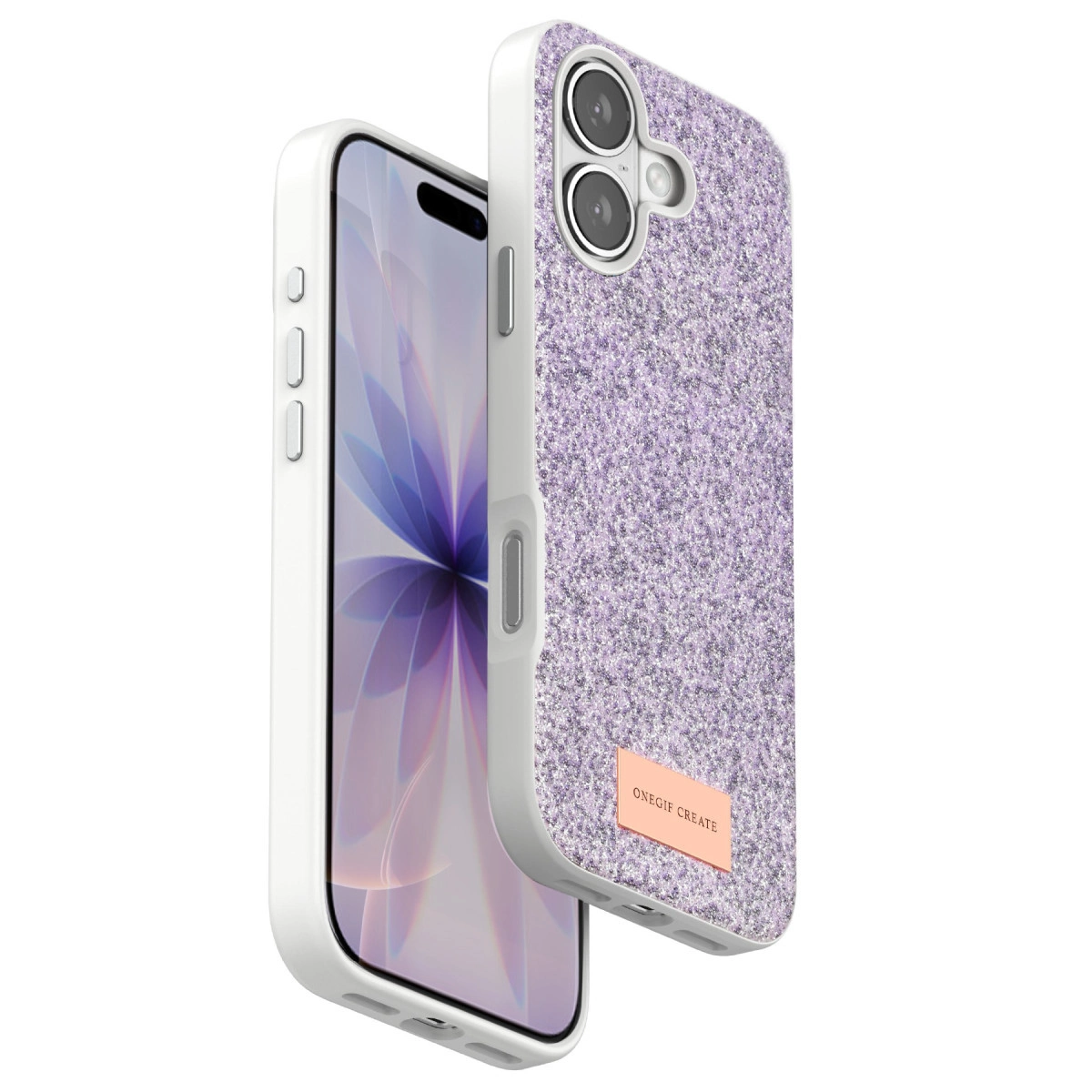 Onegif İphone 17 Bright Simli Kapak - Lila