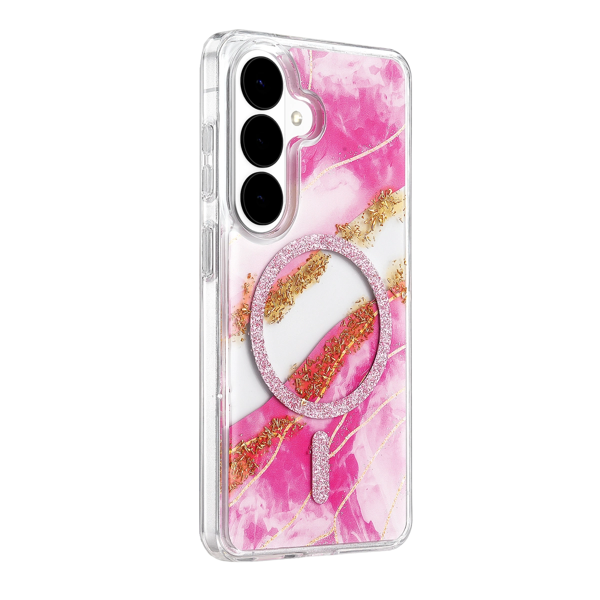 Onegif Samsung Galaxy S26 Lotus Simli Magsafe Kapak - Pembe