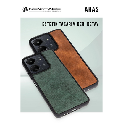 Oppo Reno 11f Kılıf Aras Deri Kapak - Koyu Yeşil
