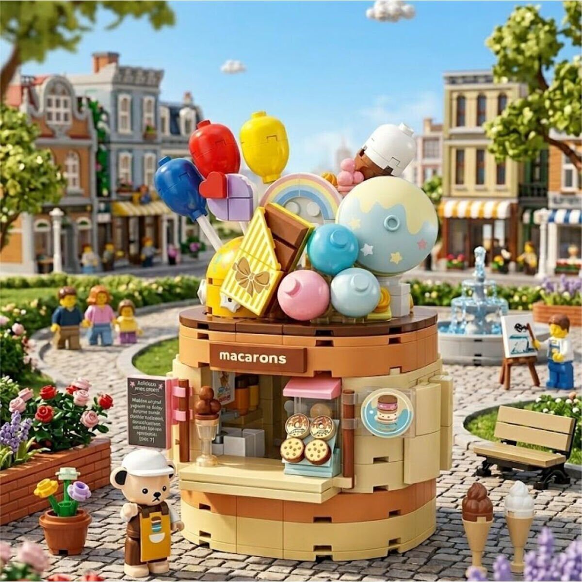 P881201 PANLOS TEDDY BEAR KOLEKSİYONU DONDURMA DÜNYASI 354 PARÇA BLK OYUNCAK