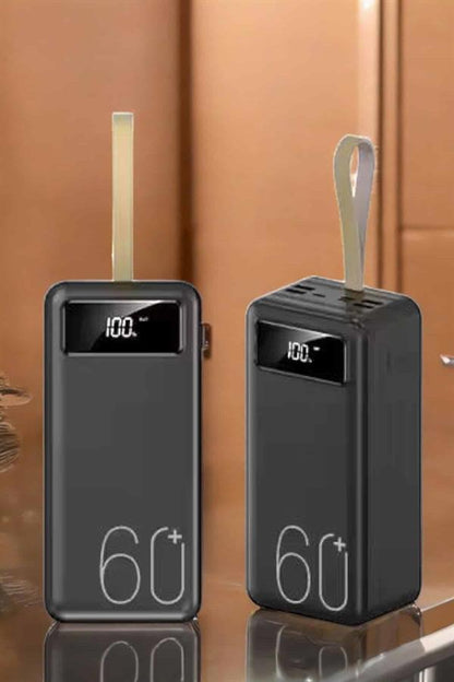 Powerbank 60.000 Mah Hızlı Şarj 4 Çıkışlı Uzun Şarj Süreli Dijital Göstergeli