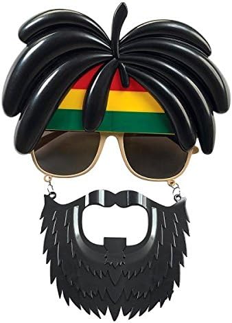 Rasta Peruklu Rasta Sakallı Bob Marley Bıyıklı Parti Gözlüğü 27x18 cm (5643)