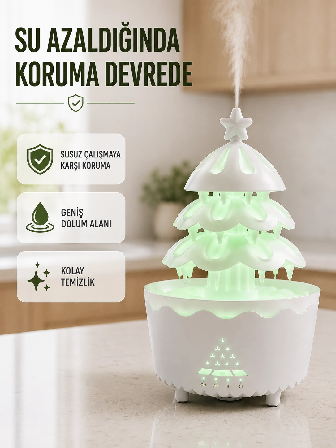 Rgb Aydınlatmalı Şans Ağacı Aromaterapi Difüzörü 250 Ml Hava Nemlendirici