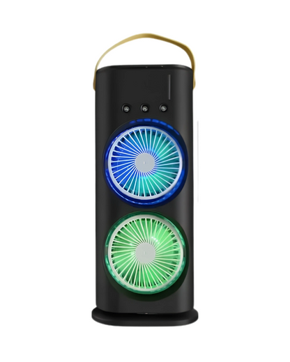 Rgb Işıklı Spreyli Masa Fanı Çift Motorlu Güçlü Üflemeli Taşınabilir Fan