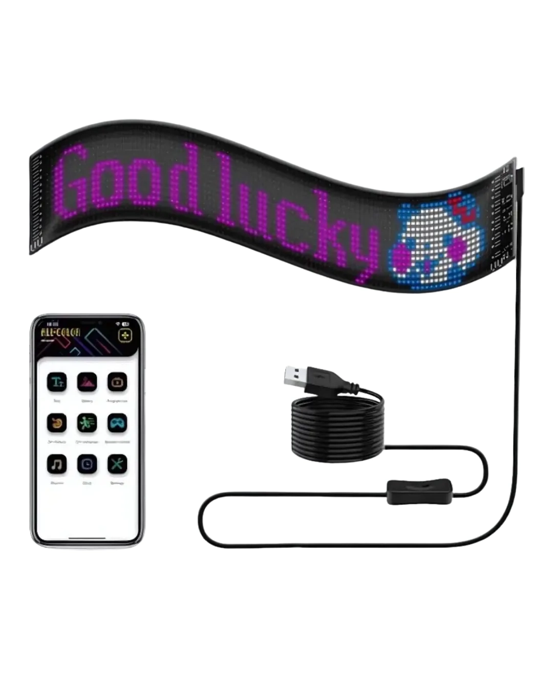 Rgb Kayan Yazı Led Panel Telefon Kontrollü Animasyonlu Akıllı Ekran