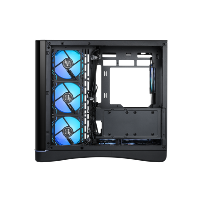 SAMA V62BK Black, B850BK 850W, 80+ Bronze, PCIE 5.1, ATX3.1, Tempered Glass Panel, Panoramic Tasarım, Type-C, 7x120mm ARGB INFINITY Fan, ATX, GAMING KASA