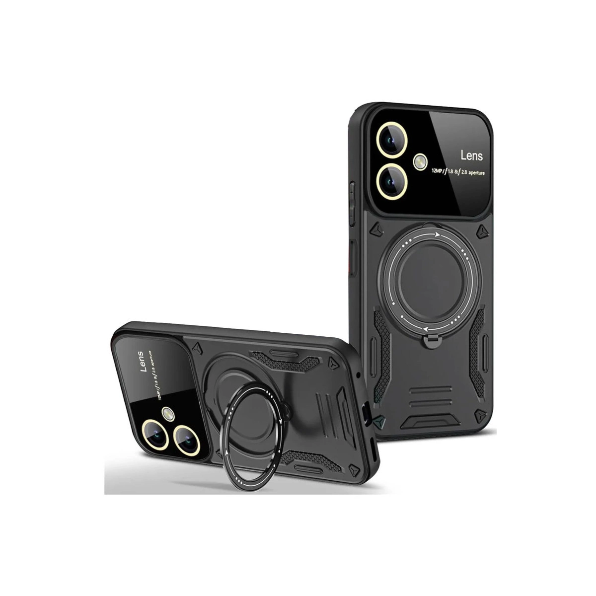 Samsung Galaxy A05 Kılıf Joy Lens Standlı Kapak - Siyah