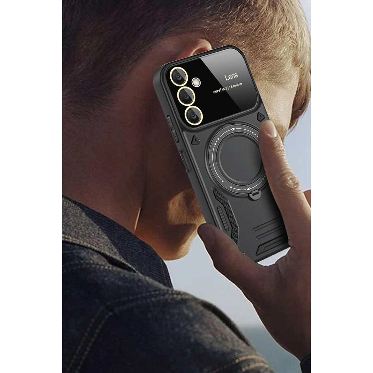 Samsung Galaxy A15 4g Kılıf Joy Lens Standlı Kapak - Mor