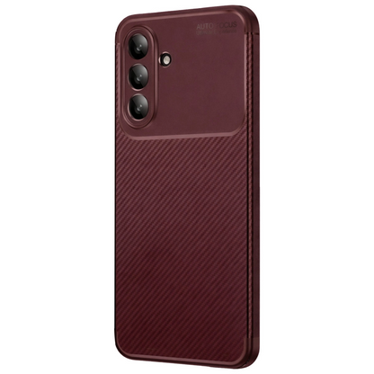 Samsung Galaxy A36 Kılıf Auto Focus Karbon Kapak - Bordo