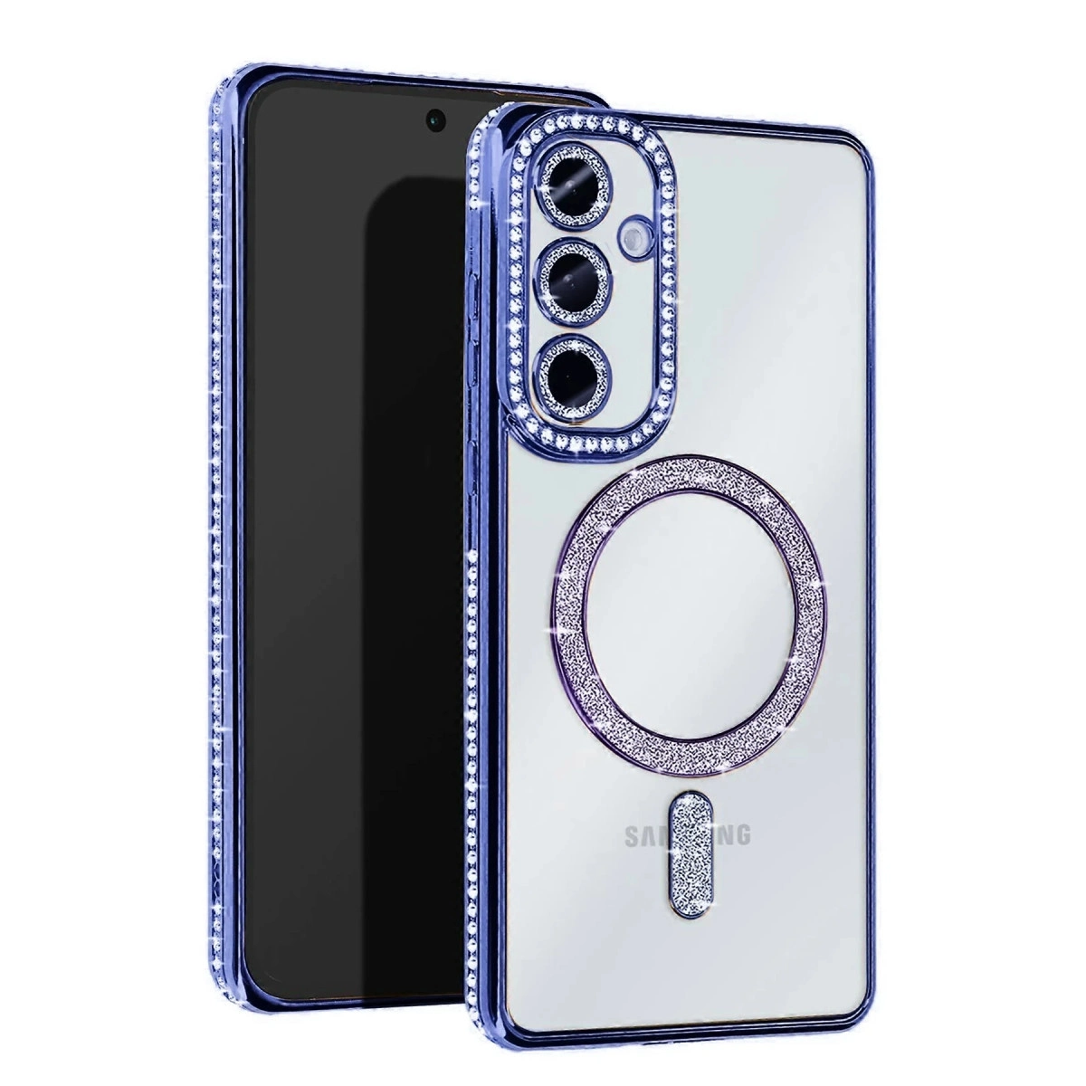 Samsung Galaxy A56 Joke Simli Magneticsafe Kılıf - Mavi