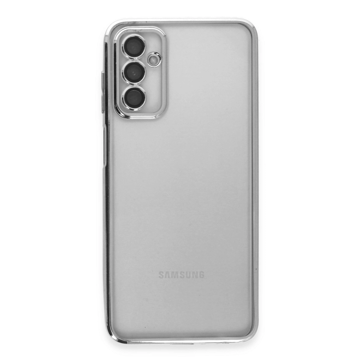 Samsung Galaxy M23 Kılıf Razer Lensli Silikon - Gümüş