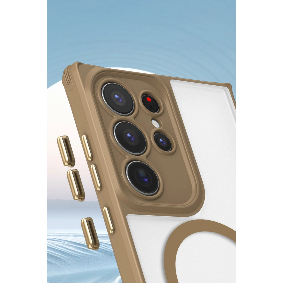 Samsung Galaxy S25 Ultra Kılıf Enka Magsafe Silikon Kılıf - Desert