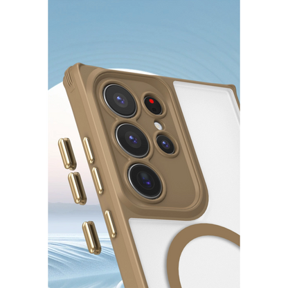 Samsung Galaxy S25 Ultra Kılıf Enka Magsafe Silikon Kılıf - Desert