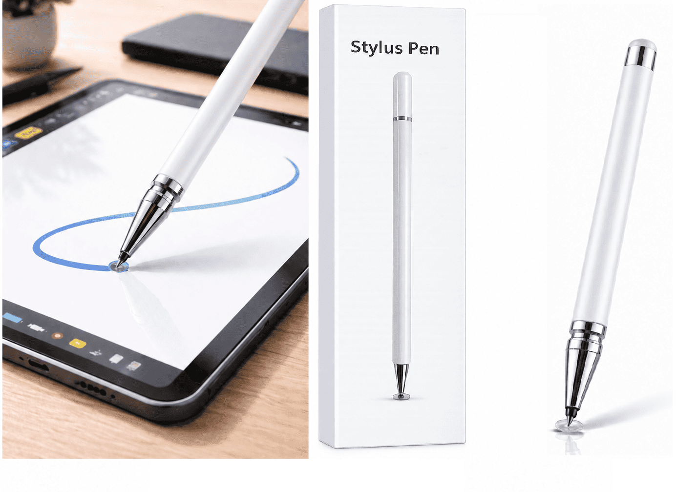 13 PRO MAX Uyumlu Dokunmatik Stylus Kalem Disk Uçlu Hassas Beyaz Tablet Telefon Çizim Kalemi