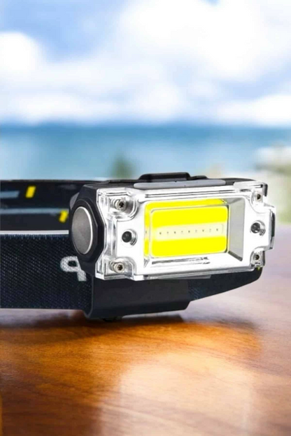 Sensör Kontrollü Şarjlı Beyaz Led Kafa Lambası Ve El Feneri