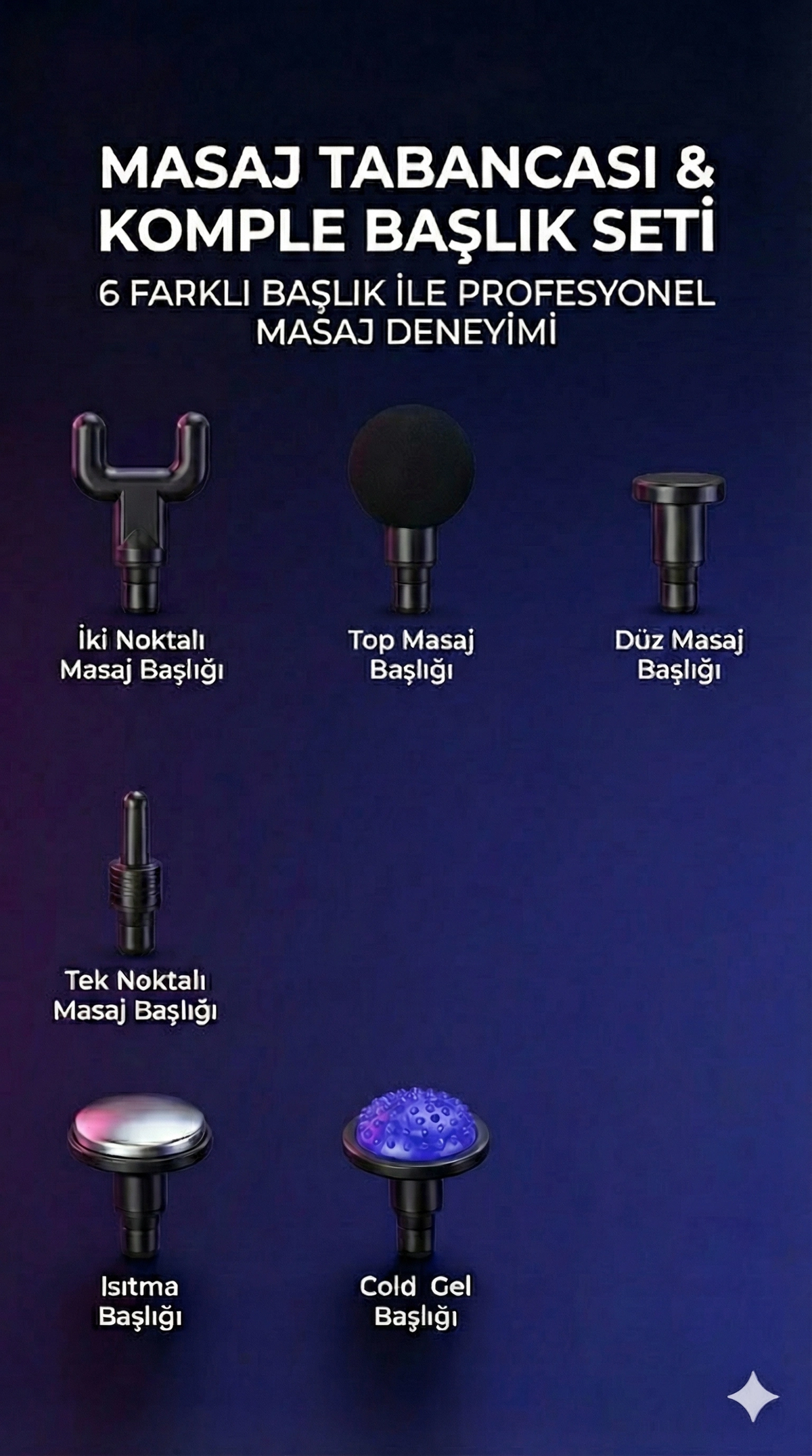 Sıcak Ve Soğuk Terapili Masaj Tabancası - Şarjlı Isıtmalı Masaj Cihazı - Sporcu Masaj Aleti