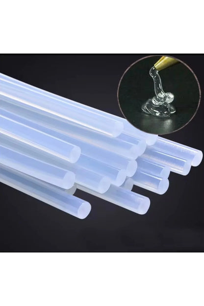 Silikon Tabancası İçin İNCE Silikon Çubuk 10’lu Paket – Şeffaf