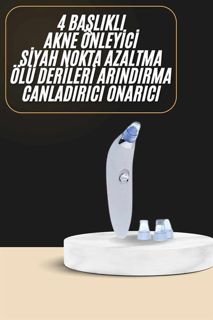 Siyah Nokta Temizleme Cihazı 4 Başlıklı Vakumlu Pilli Ölü Deri Arındırma