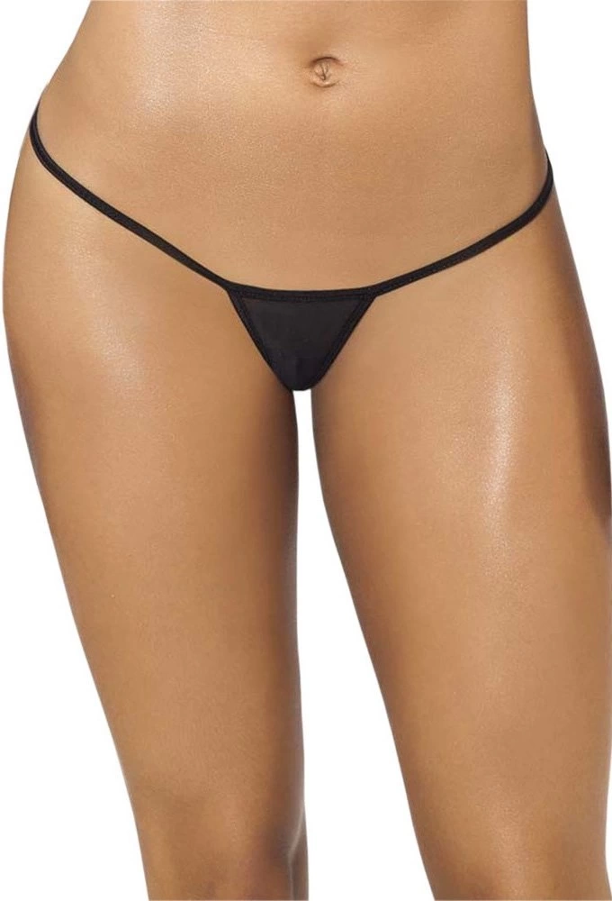 Siyah Transparan Tül String Tanga Tm1114 - Siyah / 2XL