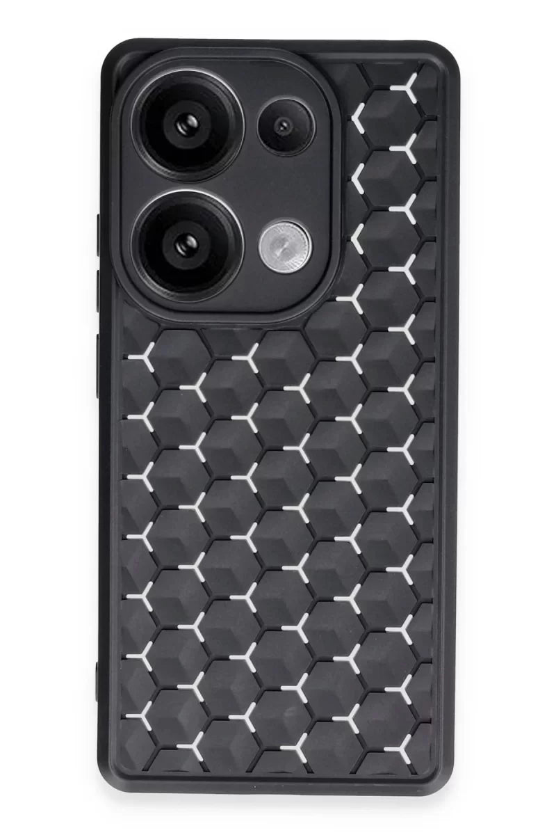 Newface Xiaomi Redmi Note 13 Pro 5g Kılıf Petek Silikon Kapak - Siyah