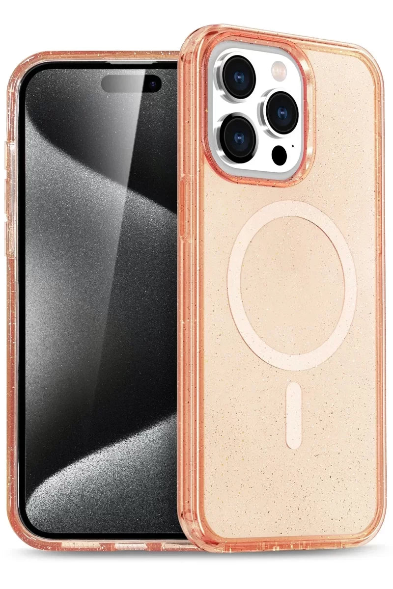 Newface İphone 15 Pro Kılıf Star Magsafe Kapak - Turuncu