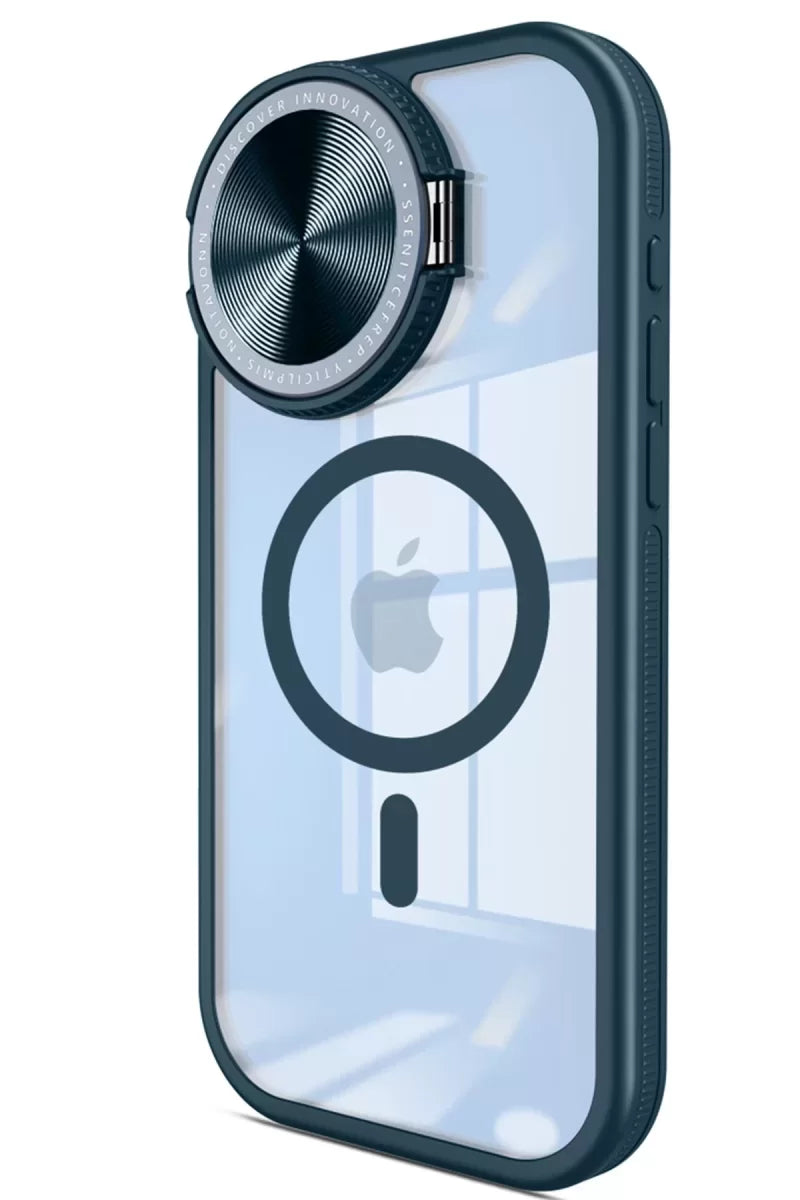 Newface İphone 14 Pro Max Kılıf Teleskop Lens Magsafe Silikon Kapak - Lacivert