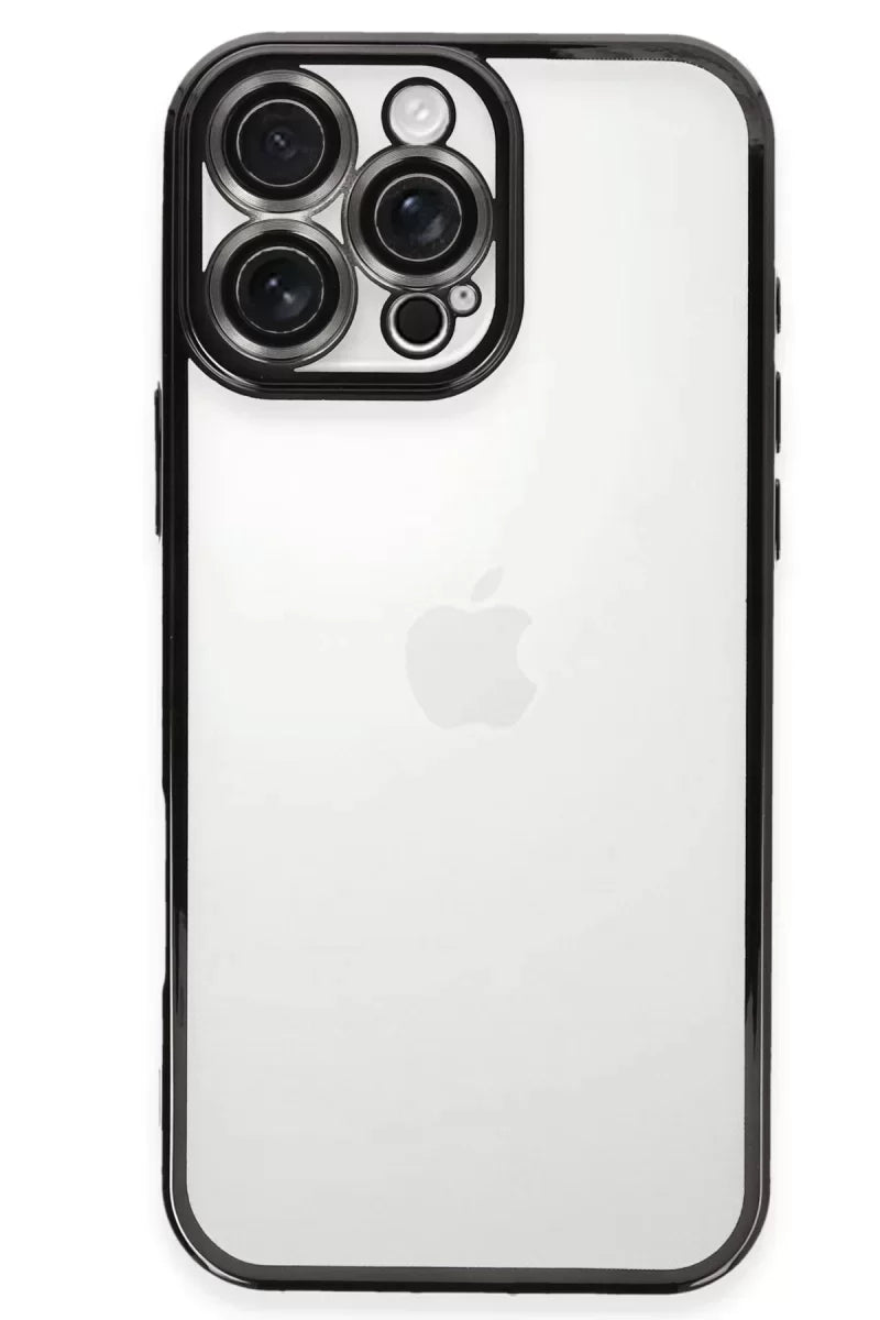 Newface İphone 16 Pro Max Kılıf Razer Lensli Silikon - Siyah