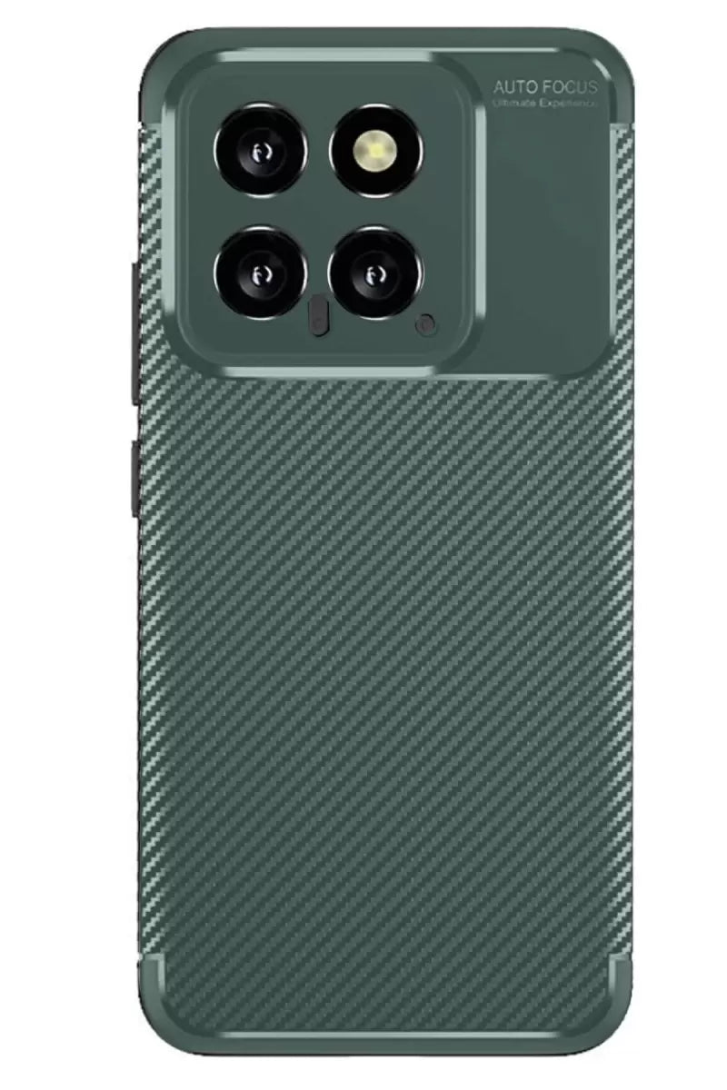 Newface Xiaomi Mi 14t Kılıf Auto Focus Karbon Kapak - Koyu Yeşil