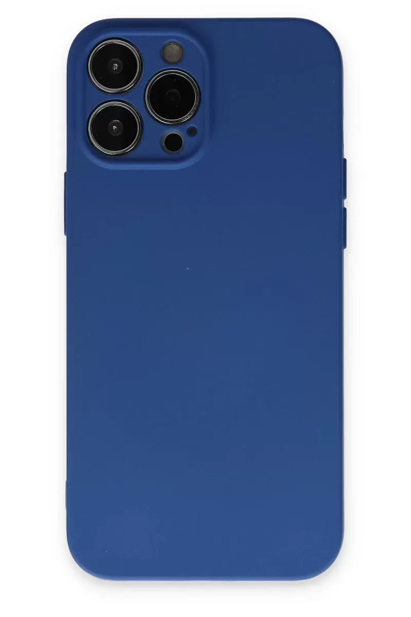 Newface Apple İphone 13 Pro Max Kılıf Nano İçi Kadife Silikon - Lacivert
