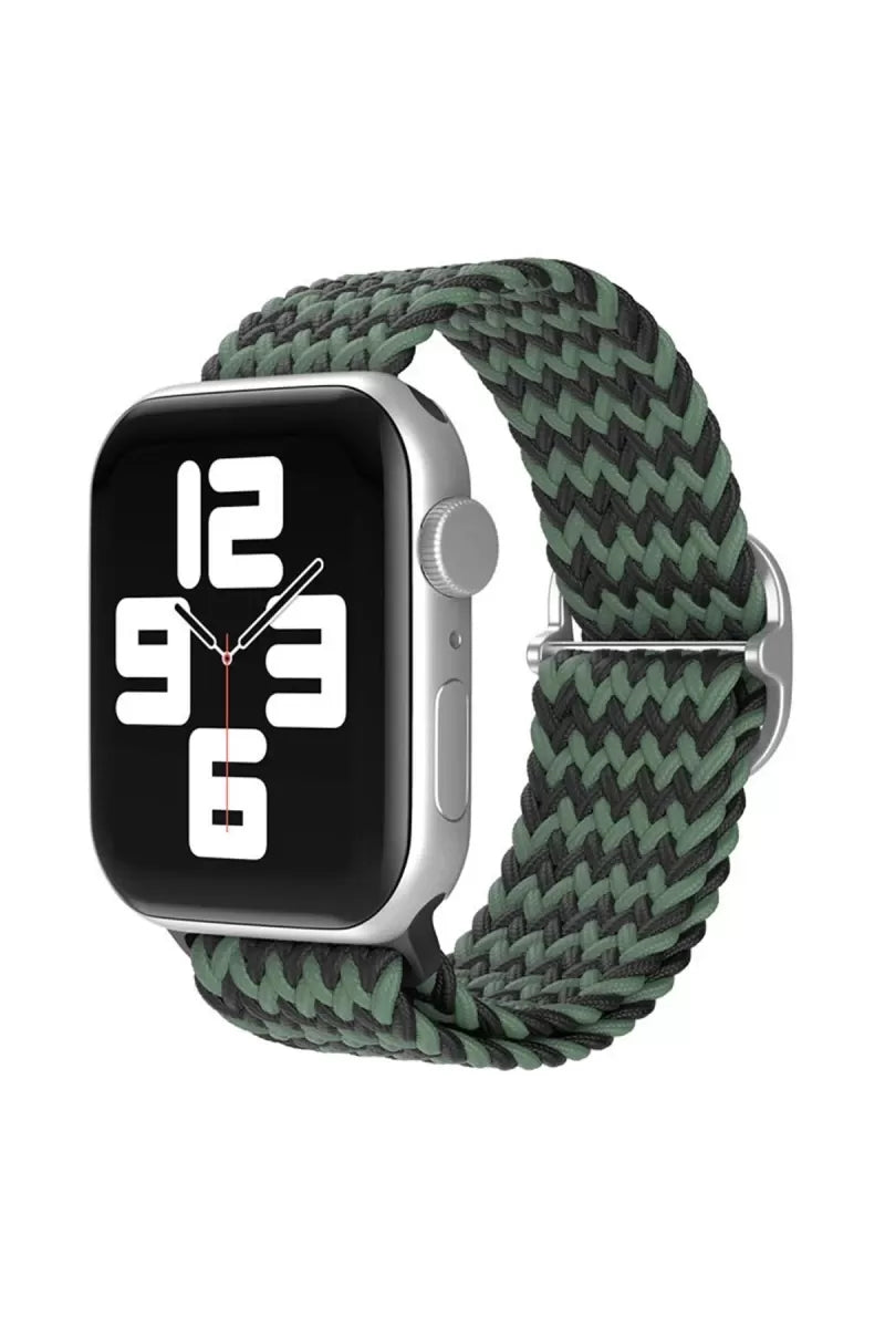 Newface Apple Watch 38mm Star Kordon - Zigzag Yeşil-siyah