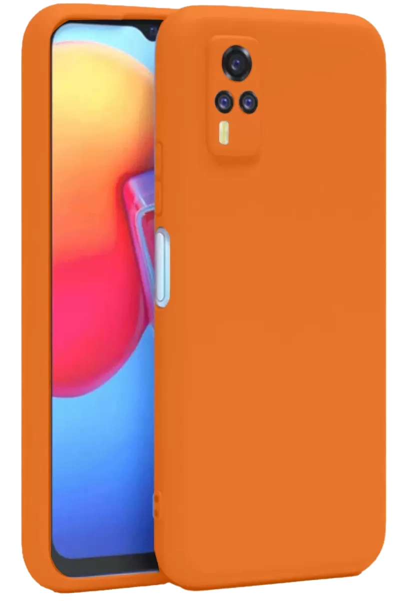 Newface Vivo Y53s Kılıf Nano İçi Kadife Silikon - Turuncu