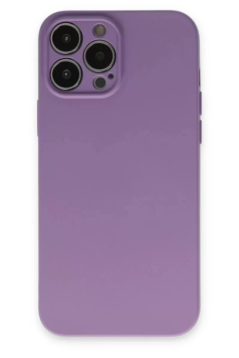 Newface Apple İphone 13 Pro Kılıf Nano İçi Kadife Silikon - Koyu Lila