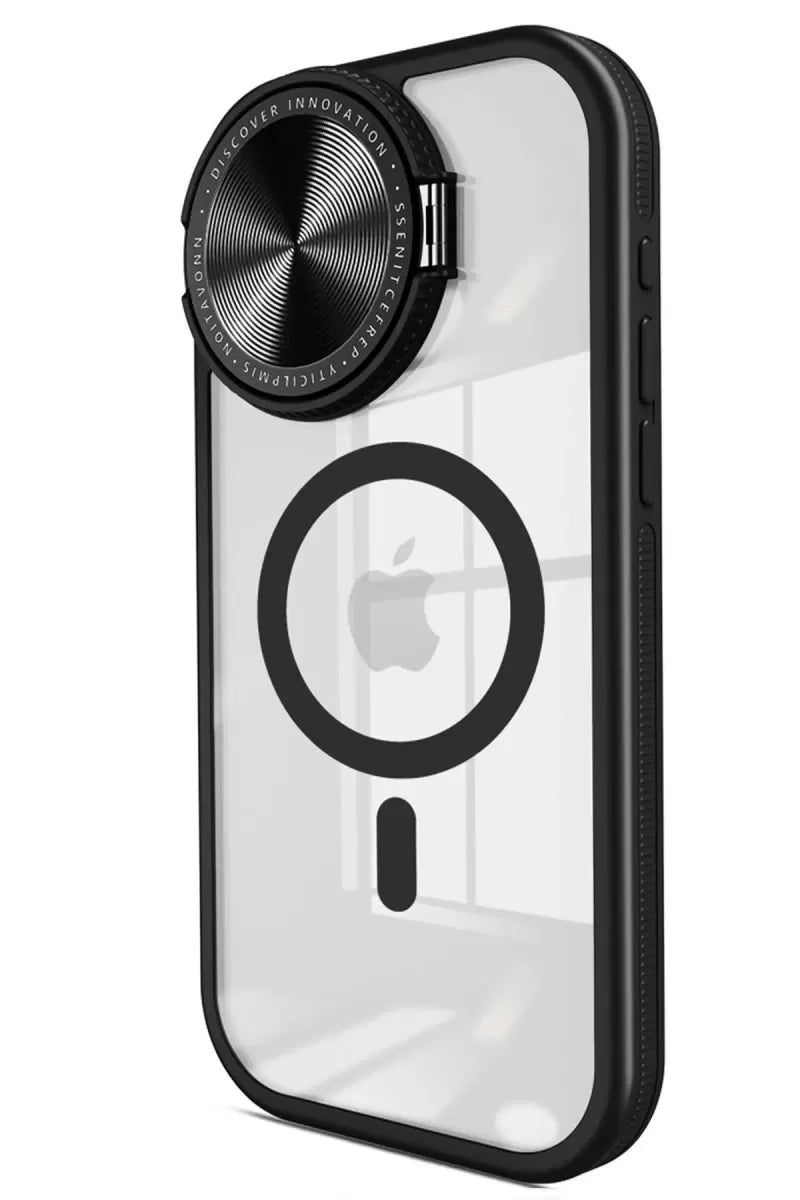 Newface Apple İphone 14 Pro Max Kılıf Teleskop Lens Magsafe Silikon Kapak - Siyah