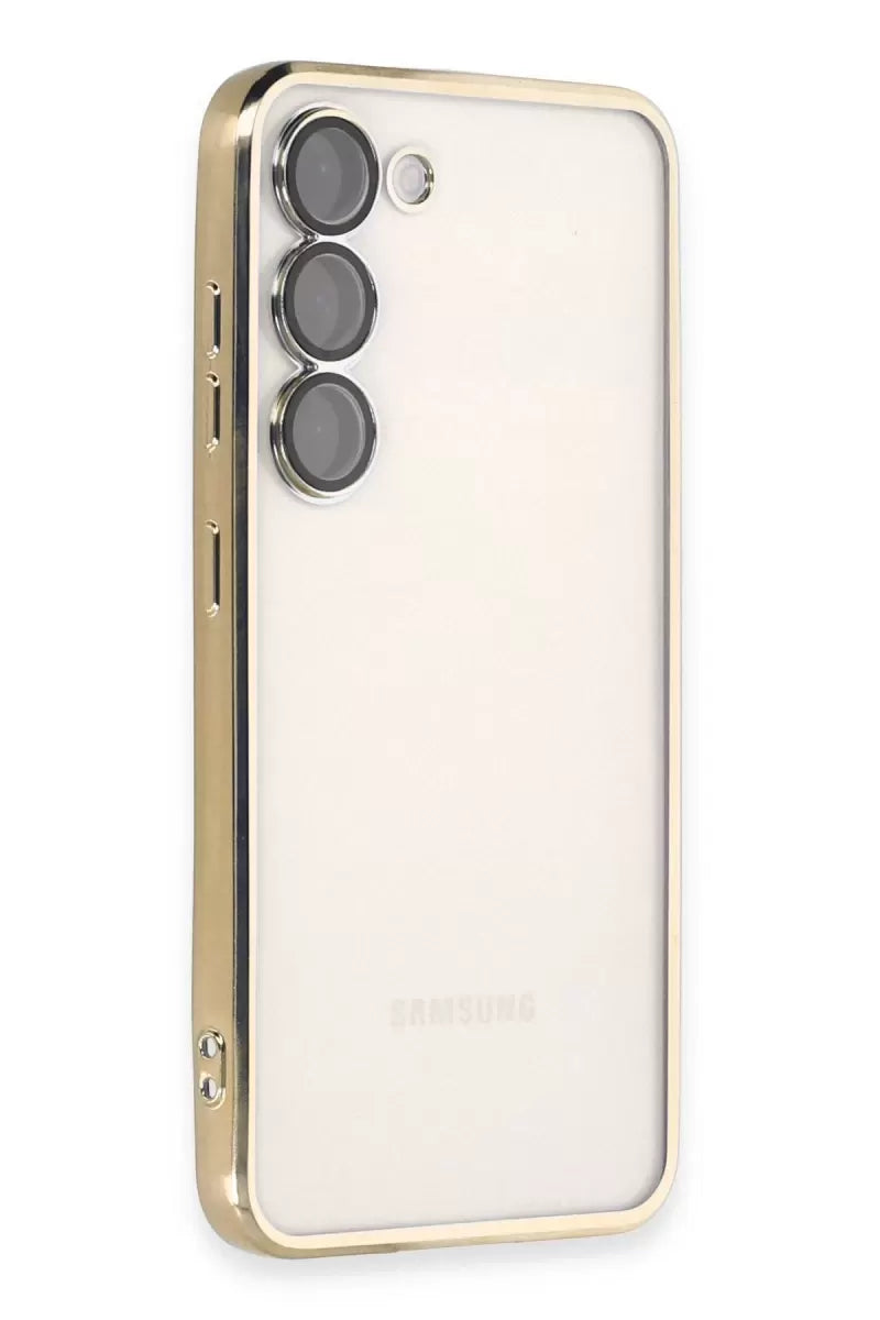 Newface Samsung Galaxy S24 Kılıf Razer Lensli Silikon - Gold