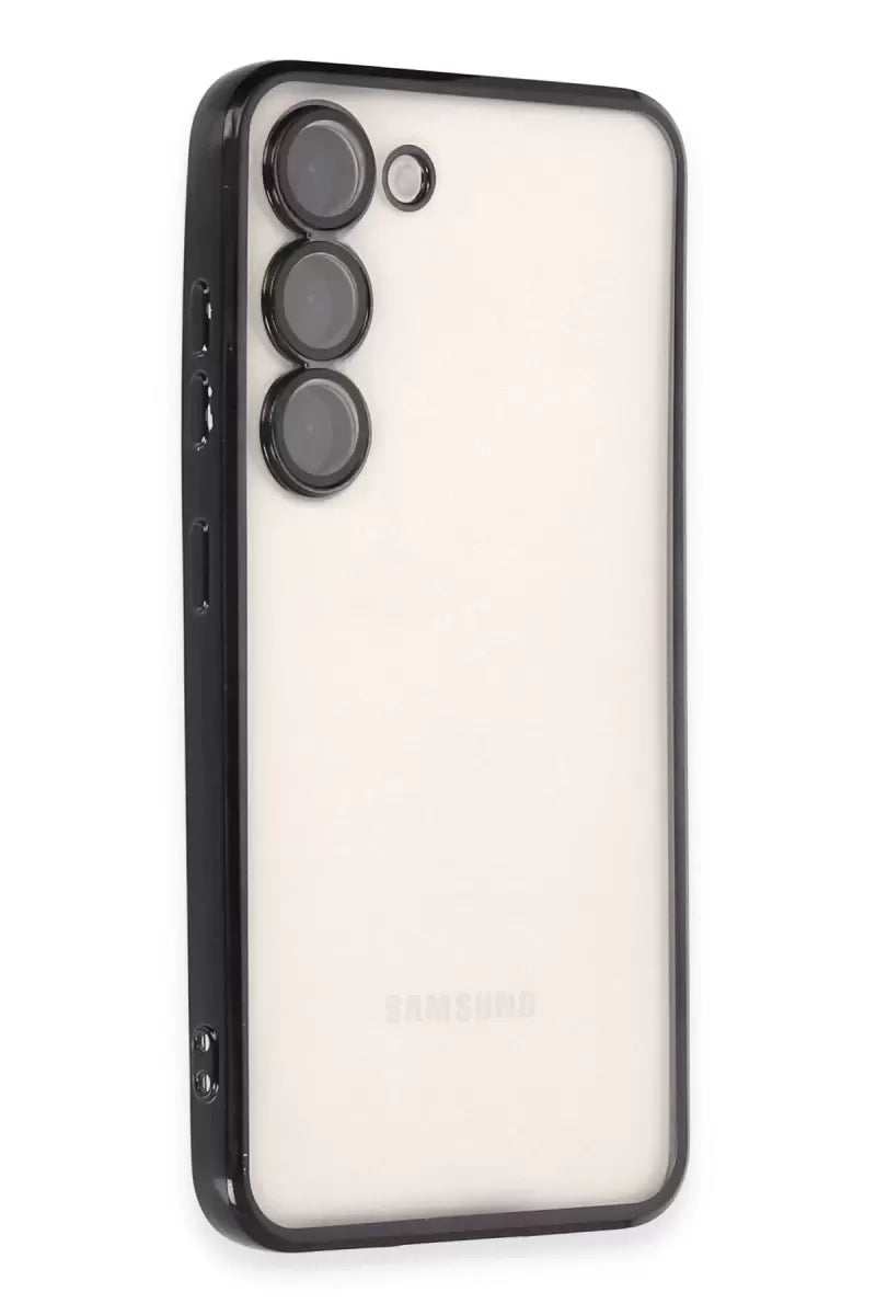 Newface Samsung Galaxy S23 Kılıf Razer Lensli Silikon - Siyah