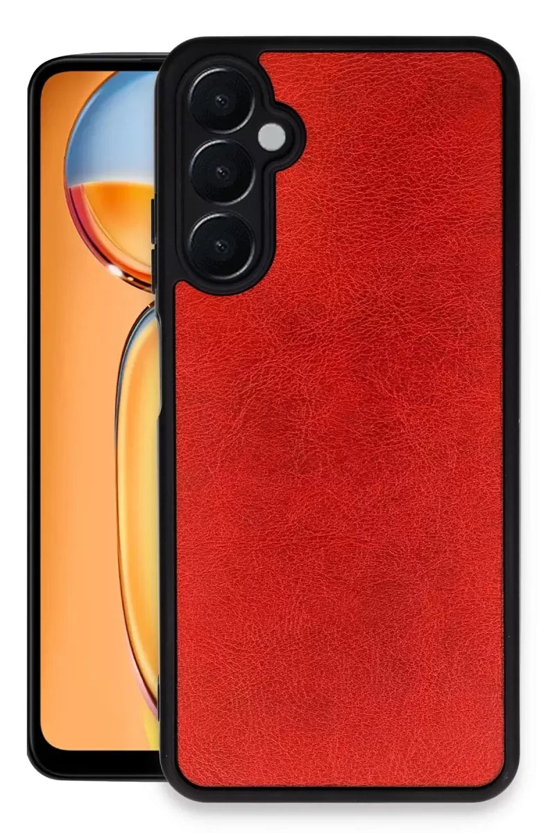Newface Samsung Galaxy M15 Kılıf Aras Deri Kapak - Kırmızı