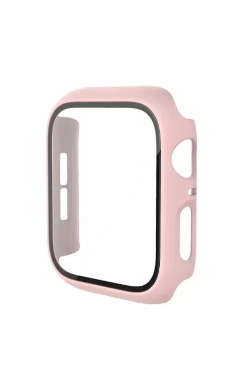 Newface Apple Watch 40mm Camlı Kasa Ekran Koruyucu - Pembe