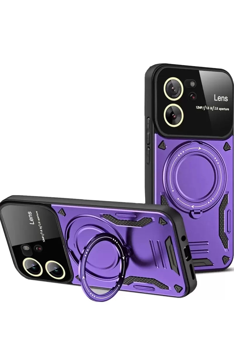 Newface Xiaomi Mi 13t Pro Kılıf Joy Lens Standlı Kapak - Mor