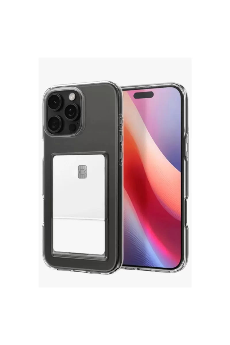 Newface Apple İphone 16 Pro Kılıf Kart Şeffaf Silikon - Şeffaf
