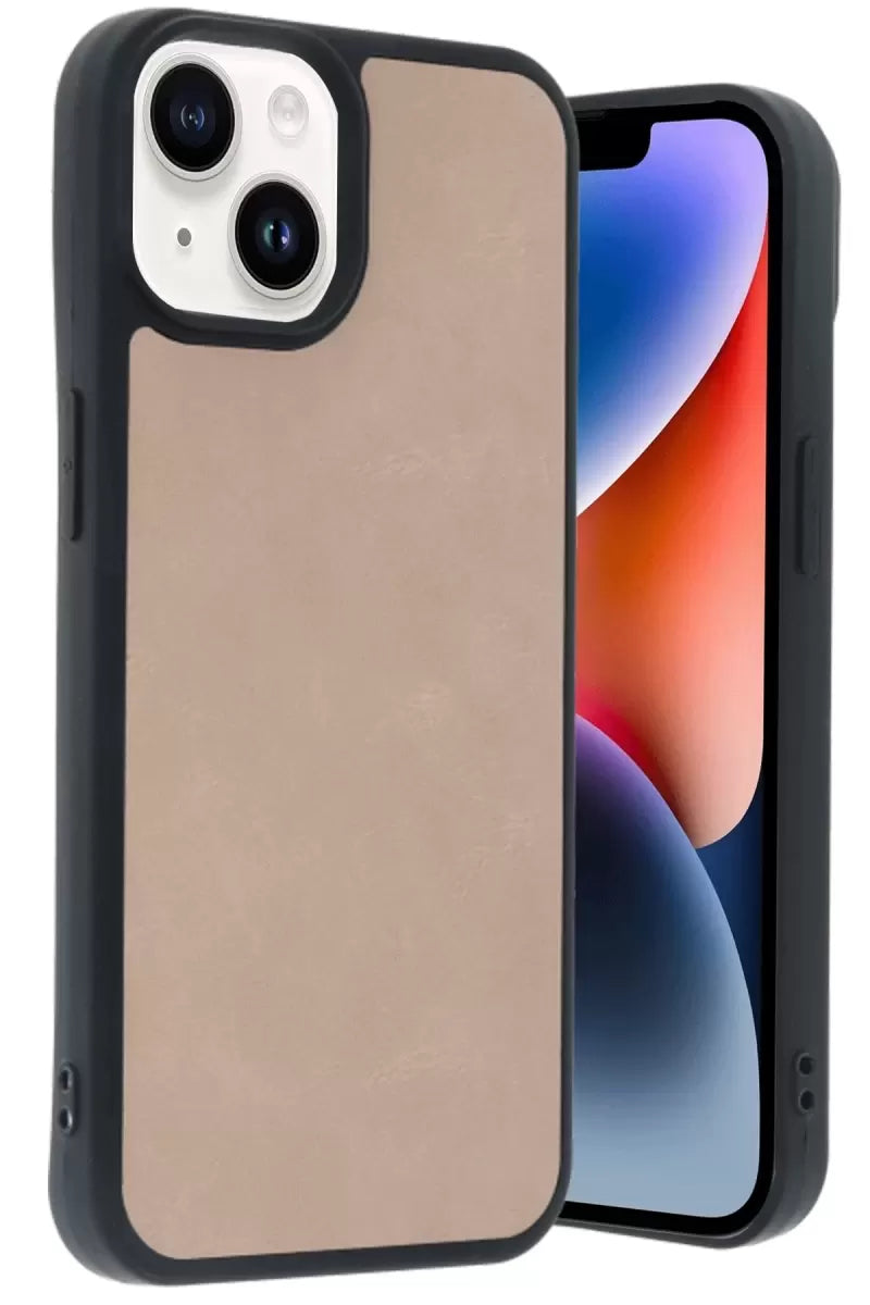 Newface Apple İphone 14 Kılıf Aras Deri Kapak - Pudra