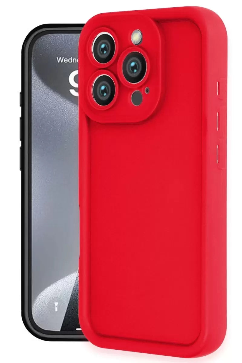 Newface Apple İphone 16 Pro Kılıf Viera Silikon - Kırmızı