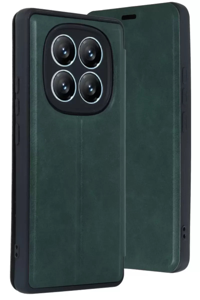 Newface Xiaomi Redmi Note 14 Pro 5g Kılıf Flip Cover - Koyu Yeşil