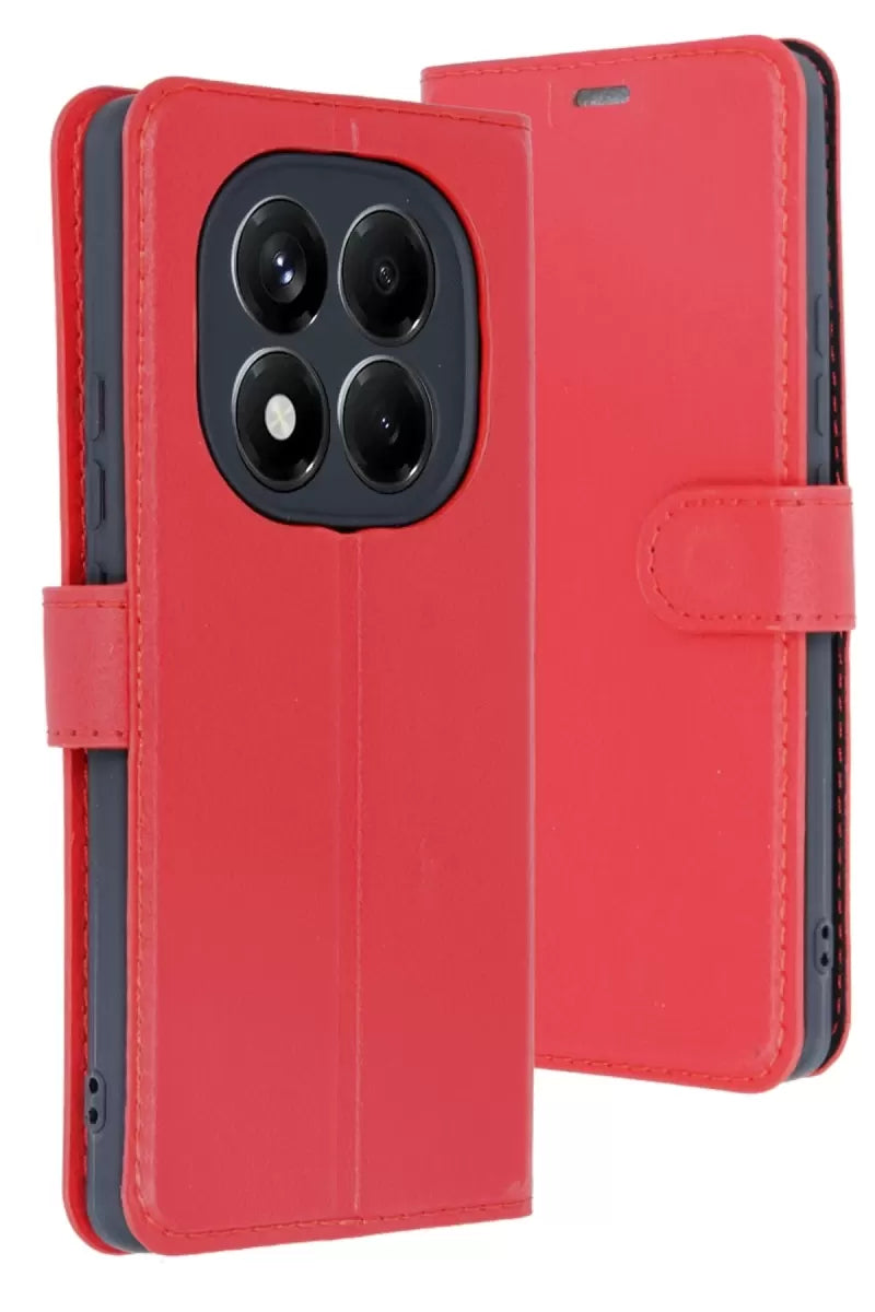 Newface Xiaomi Redmi Note 14 Pro 5g Kılıf Trend S Plus Kapaklı Kılıf - Kırmızı
