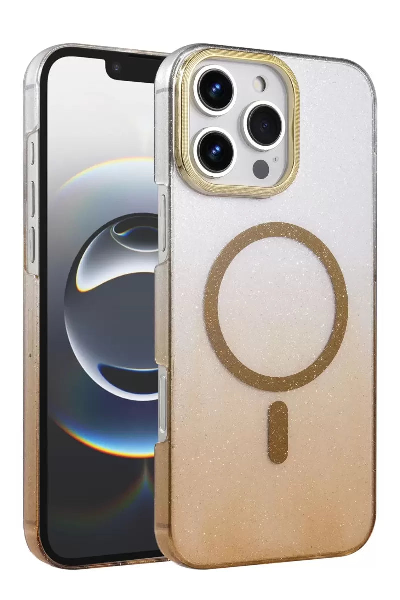 Newface Apple İphone 16 Pro Glossy Magsafe Kapak - Çöl Titanyum