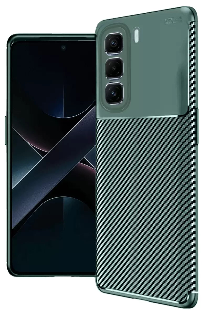 Newface İnfinix Hot 50 Pro Plus 4g Auto Focus Karbon Kapak - Koyu Yeşil