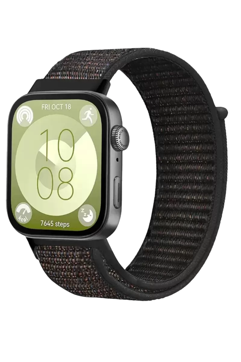 Newface Huawei Fit 4 Hasırlı Cırtcırtlı Kordon - Siyah