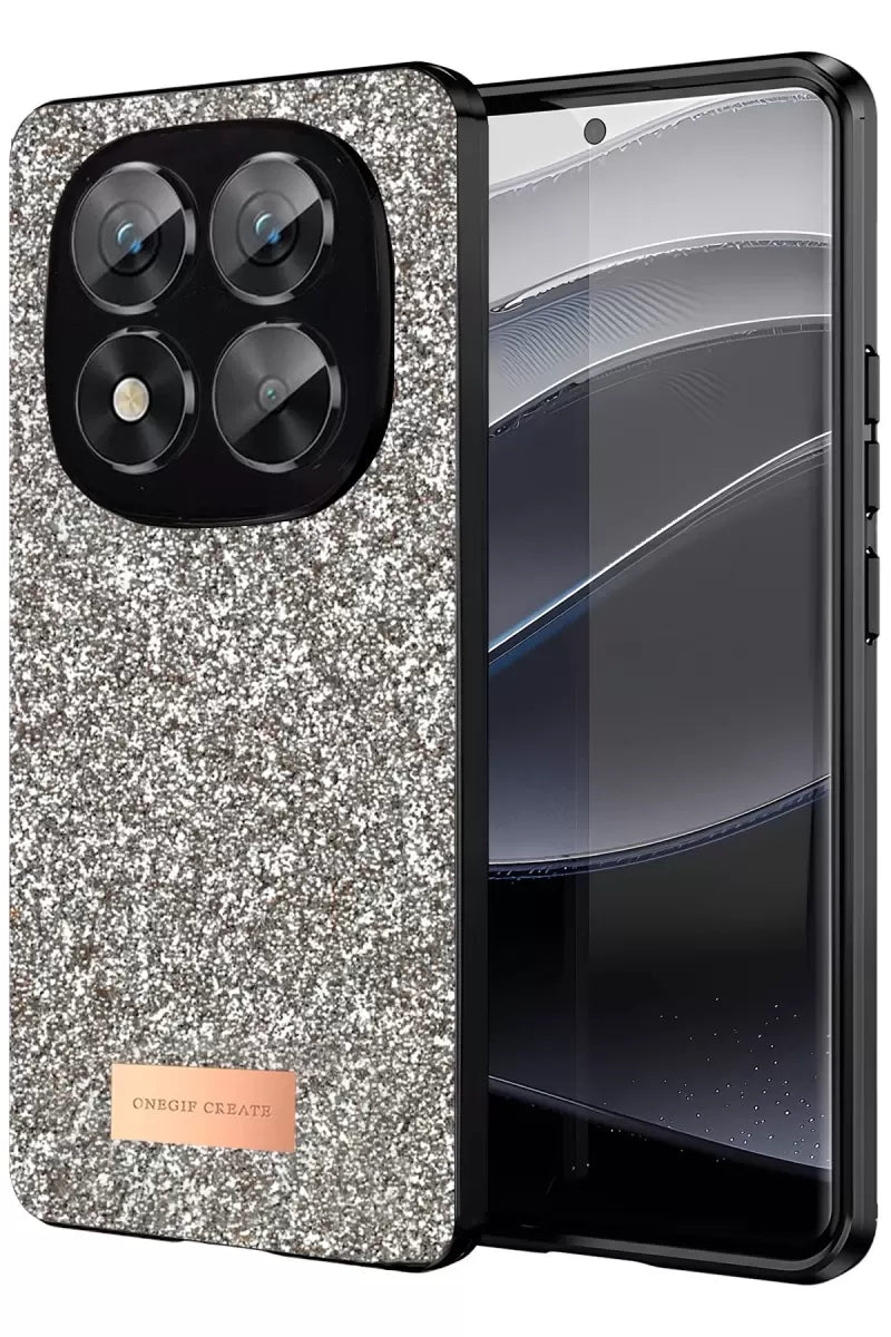 Onegif Xiaomi Redmi Note 14 Pro 5g Bright Simli Kapak - Gold