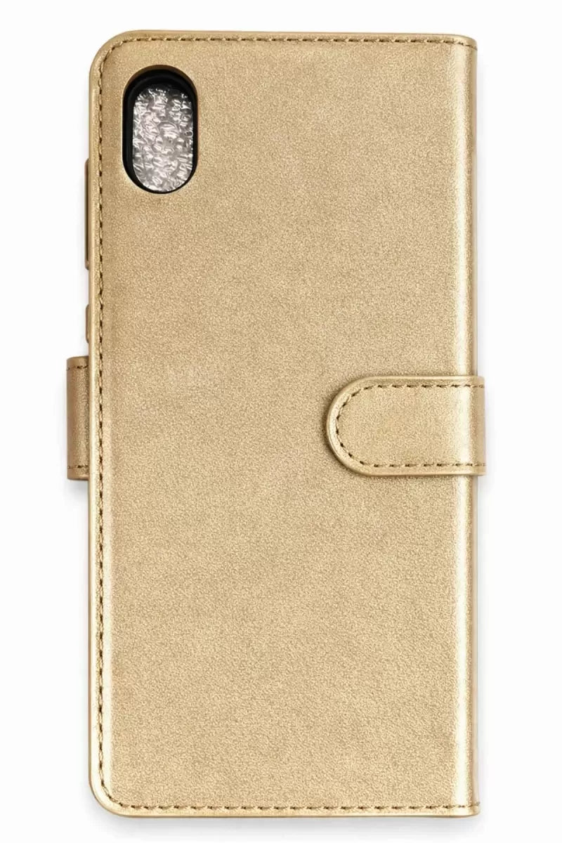 Newface Apple İphone Xs Max Trend S Plus Kapaklı Kılıf - Gold