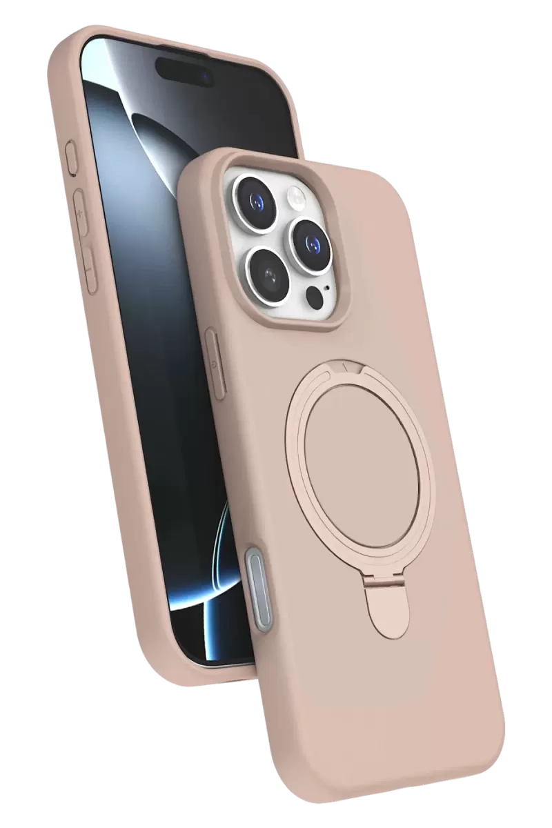 Newface Apple İphone 16 Pro Regal Magsafe Standlı Kapak - Çöl Titanyum