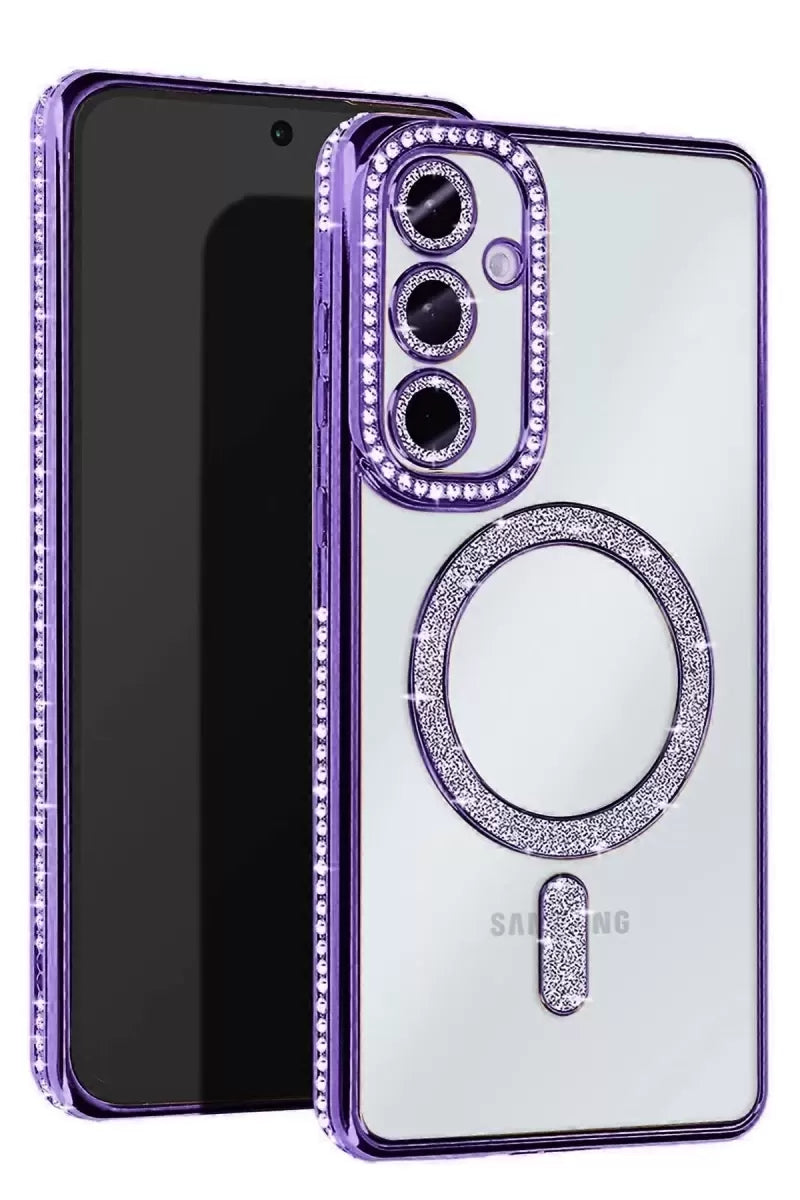 Newface Samsung Galaxy A25 5g Joke Simli Magneticsafe Kılıf - Derin Mor